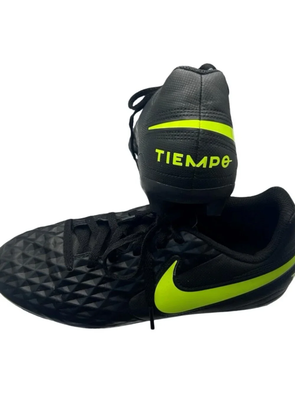 Nike Tiempo Legend 8 Club Black Volt Soccer Cleats Youth 5.5Y